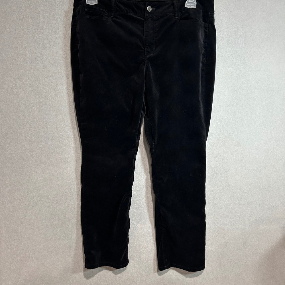 Talbots Heritage Black Velvet Pants Women 16 WP Straight Leg Dark academia